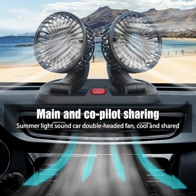 Автомобильный вентилятор охлаждения 360° Вентилятор для автомобиля с 2 головками Автомобильный электрический вентилятор USB для дома, стола, офиса и автомобильных аксессуаров B9Y5