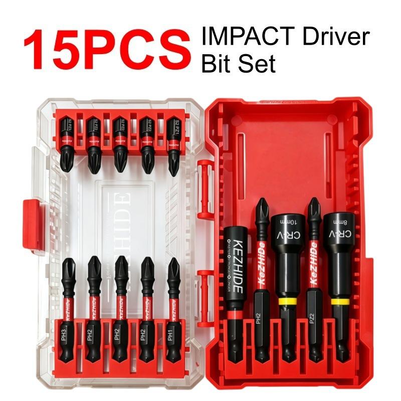 Titanium Coated Drill Bit And Socket Set With Portable Storage Box For Home Repair Diy Woodworking Projects