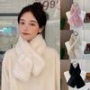 Autumn Winter Women Neck Warmer Outdoor Cold Resistant Collar Scarf Sweet All-Match Female Scarves Cross Snood Scarf