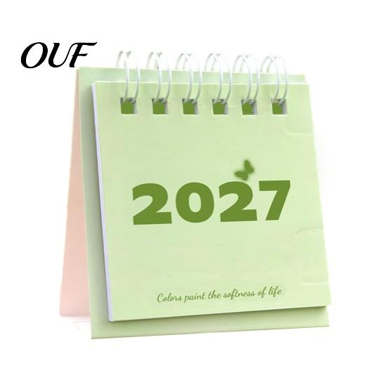 Portable Desktop Organizer Mini Desk Calendar 2027, Jan. 2027 to Dec. Standing Flip Small Professional Appointment Reminder Calendar, 12 Monthly