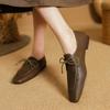 Мода 2025 Мода Квадратный носок Женские Мягкая Натуральная Кожа Низкий каблук Слипоны Однотонные Большой размер 34-40 Повседневная Уличная Обувь Ручной работы