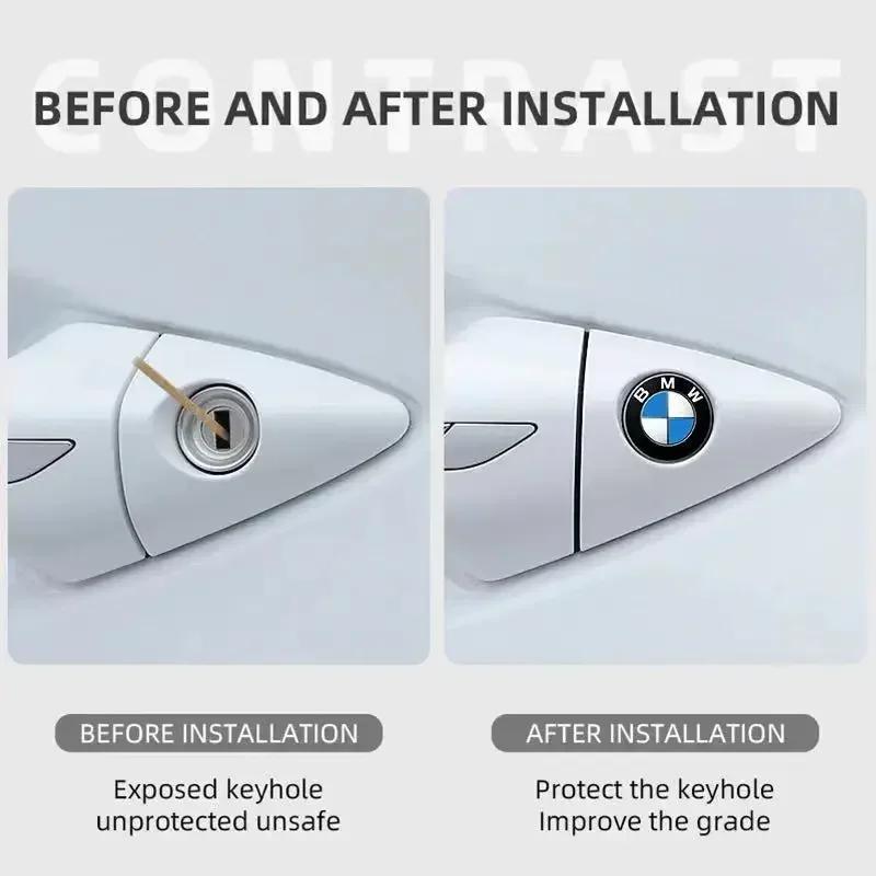 BAGE7 2026 Car Sticker Car Lock Keyhole Stickers Door Lock Protect Car Stickers For BMW X1 X3 X4 X5 E46 E90 F20 E60 E39 F10 M1 M2 M3 M