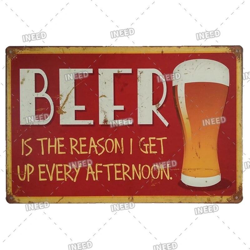 Tin Sign Beer Slod Here Vintage Metal Plaque Retro Metal Plate Funny Drink Vintage Iron Poster for Pub Club Man Cave Bar Decor