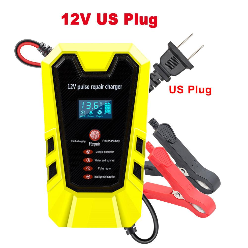 12 В импульсный ремонт 6 А быстрая зарядка для автомобиля/мотоцикла свинцово-кислотный литиевый автомобильный аккумулятор зарядное устройство ЖК-дисплей тестер аккумулятора
