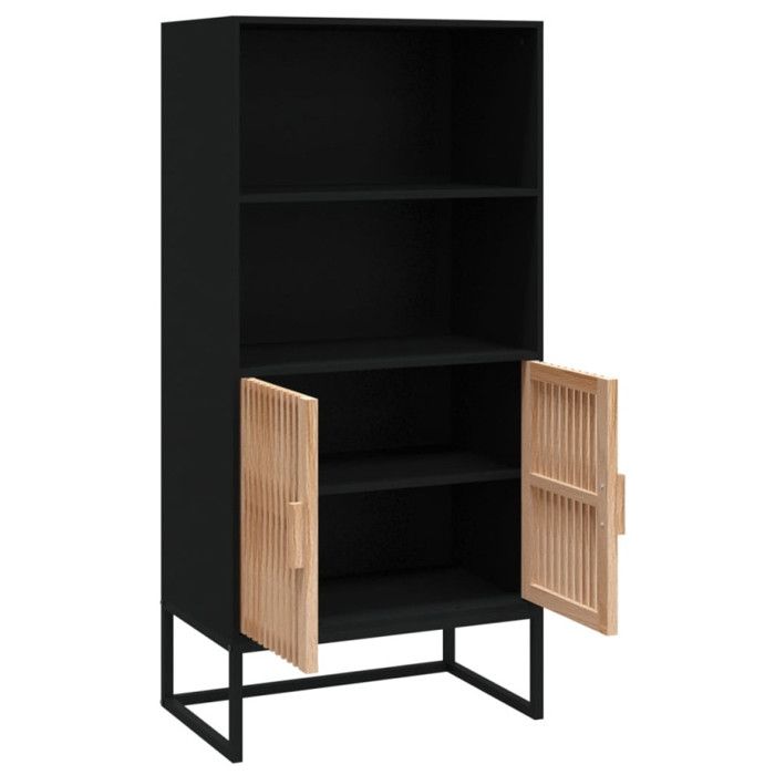 VidaXL Highboard Black 60x35x125 Cm Engineered Wood, Sideboard, Storage Furniture, Cupboard, Cabinet, Living Room Furniture, 352134