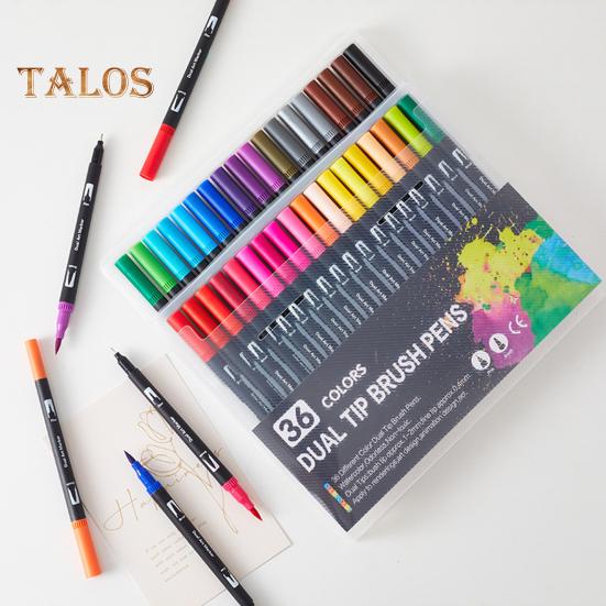 Набор цветных ручек для граффити, цветные контурные ручки, двухсторонняя кисть и тонкие маркеры для письма, раскрашивания в стиле скрапбукинга