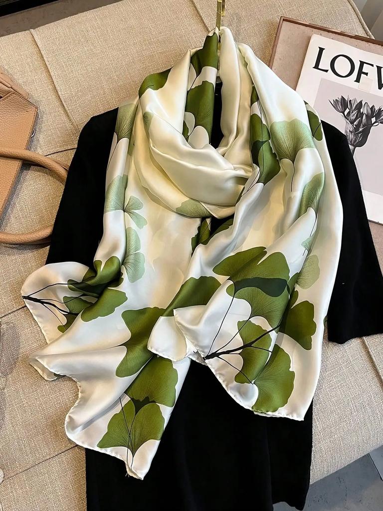 Print Square Scarf Vintage Imitation Silk Shawl Scarf Elegant Cashew Pattern Women Windproof Outdoor Head Wrap
