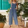 Women's Casual Jumpsuit, Sleeveless Printed Cotton Jumpsuit