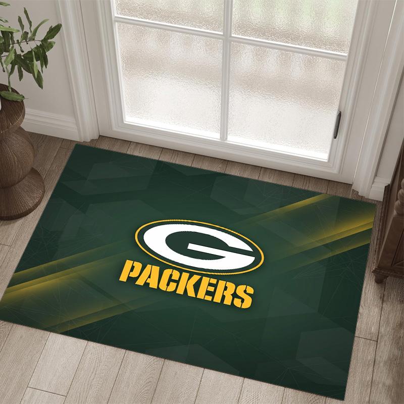 Green Bay Packers Design Crystal Velvet Carpet Cozy Non?Slip Printed Rug For Bedroom Living Room Entrance
