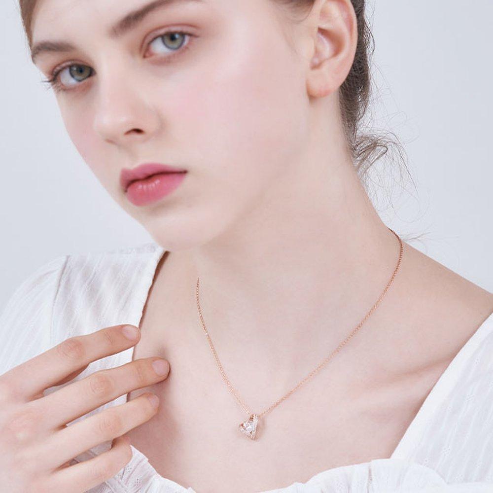 Двойное сердце Кубическое ожерелье Elbrnn235