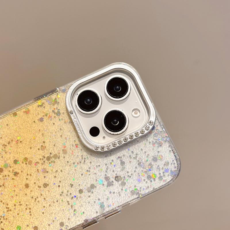 Роскошный блестящий прозрачный чехол с блестками для iPhone 16 15 14 Plus 13 12 Pro Max 11, блестящий противоударный чехол-бампер из ТПУ