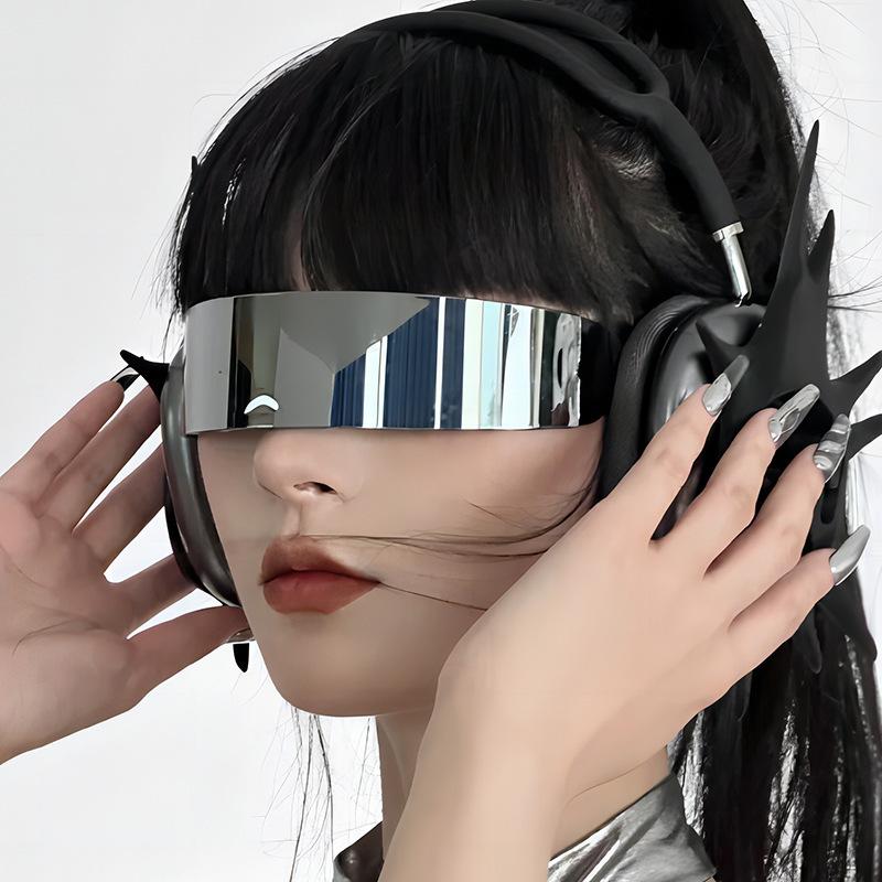 Новые Солнцезащитные Очки Y2k Женские Мужские Оверсайз Прямоугольные Градиентные Очки-Маска Очки от Солнца Стимпанк Очки Очки Зеркальные Очки