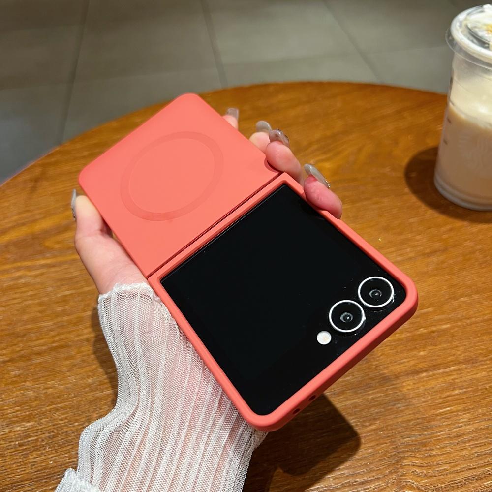 Luxury Soft Liquid Silicone for Magsafe Case for Samsung Galaxy Z Flip 7 6 5 zflip 3 4 Flip7 Magnetic Matte Shockproof Cover