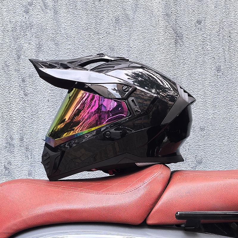 Unisex Motorcycle Rally Helmet with Single Visor for Road and Off-Road Long Distance Travel