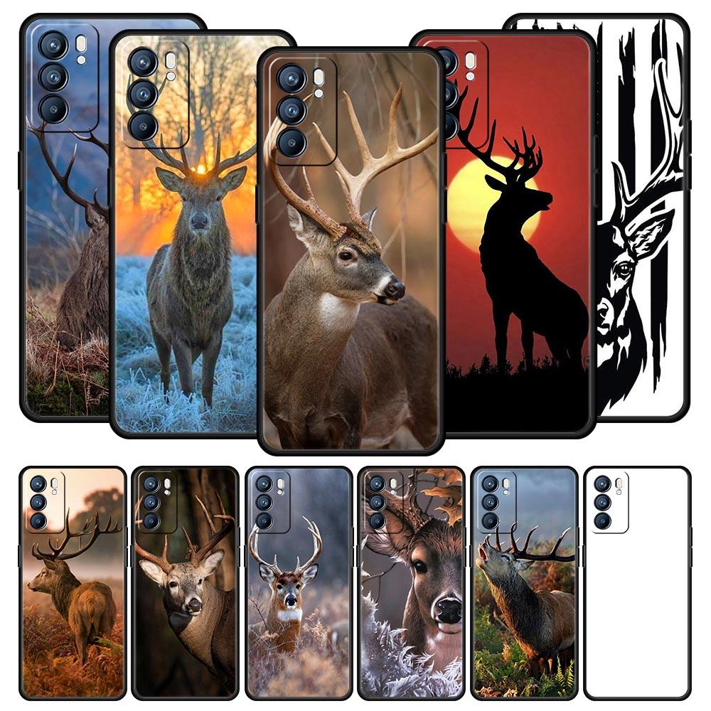 Phone Case Cover For Oppo A17 A31 A54 A57 A78 A79 Find X5 X6 Reno 7 8 10 11 12 13 F Pro 5G Soft TPU Shell Deer Hunting Camo Bags