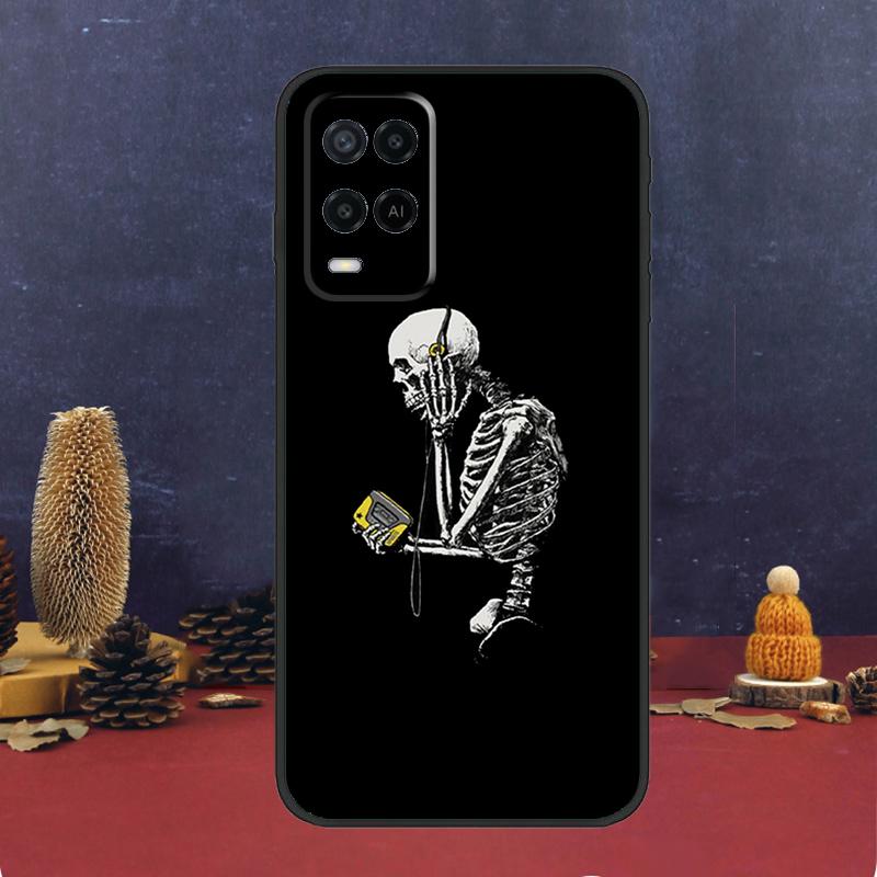 Aesthetics Skeleton Case For OPPO A54 A74 A94 A98 A78 A79 A16 A76 A96 A5 A9 A17 A77 A15 A52 A72 A53 A57S Cover