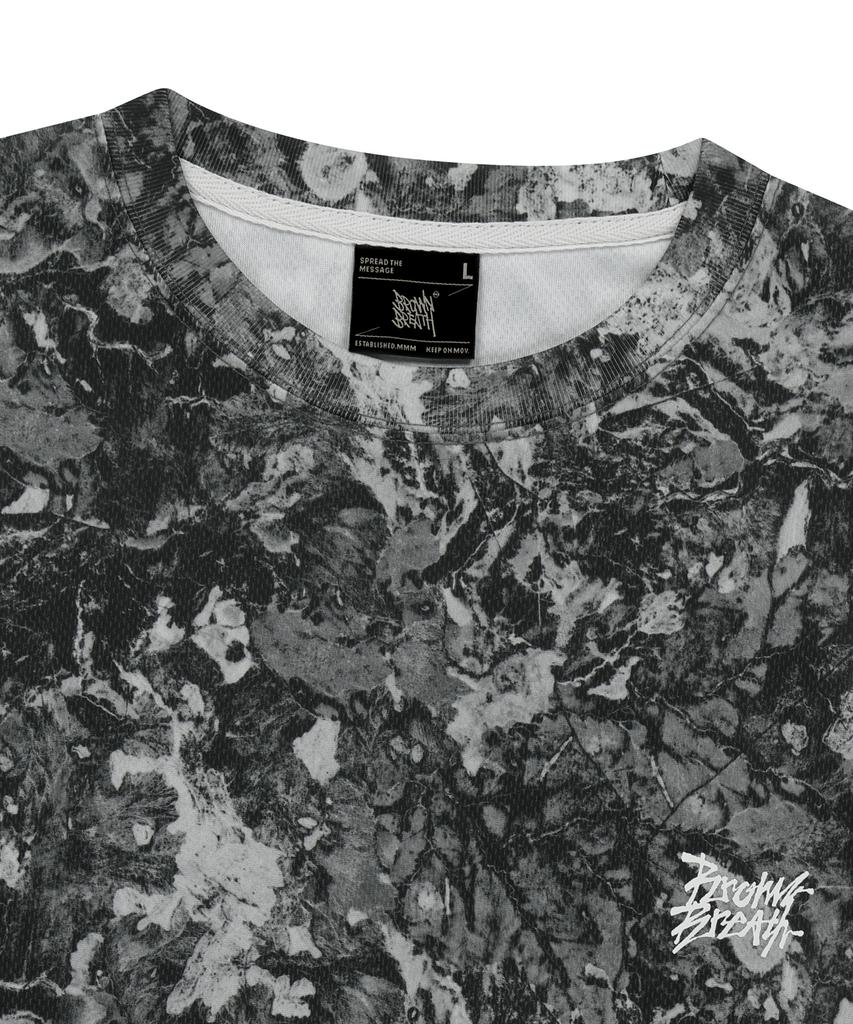 BROWNBREATH Earth Pattern Layered Tee - Gray