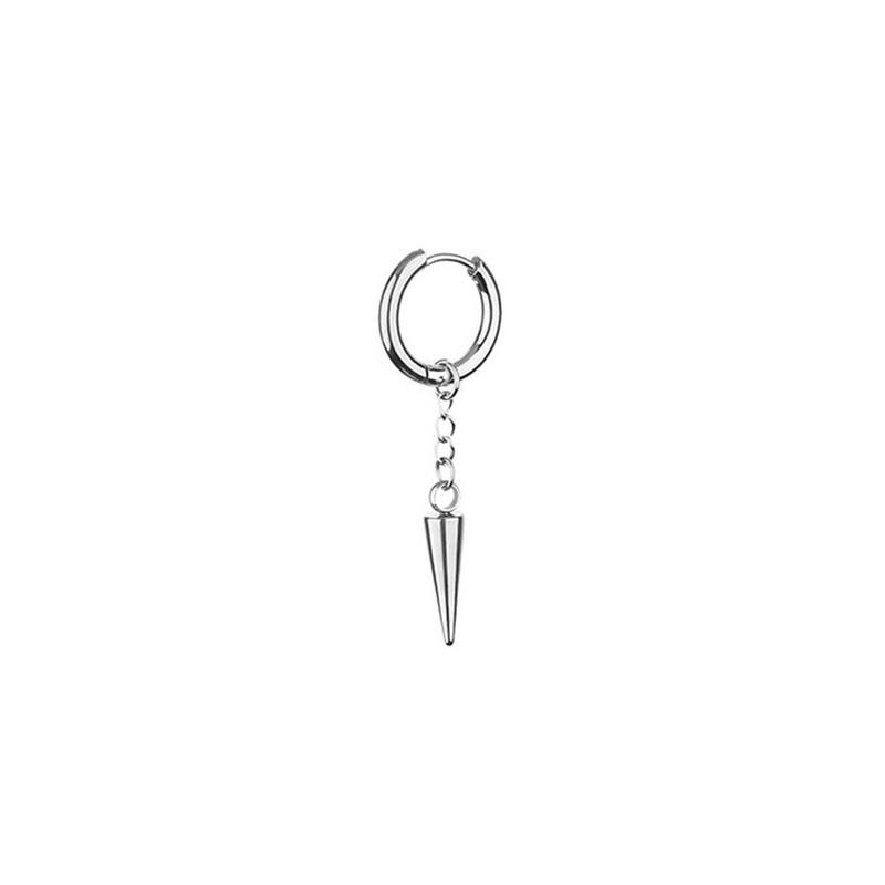 Simple Style Pointed Cone Pendant Earrings Stainless Steel Fashion Punk Geometric Stud Ear Jewelry Party Gifts For Women Men