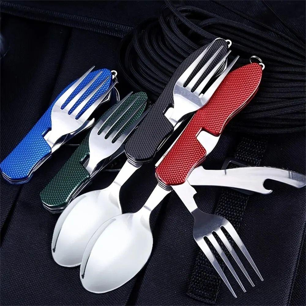 Detachable Design Foldable Camping Utensil Set Comfortable Grip Folding tool Picnic Travel