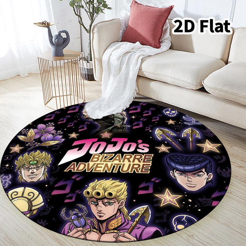 Ковер круглый ковер JoJo's Bizarre Adventure для гостиной, спальни, дивана, игровой комнаты, нескользящий коврик для пола