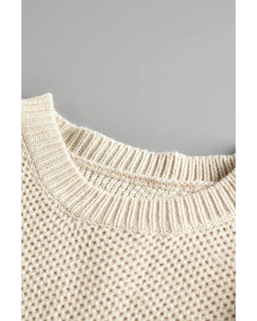 Azura Exchange Netted Texture Pullover Sweater
