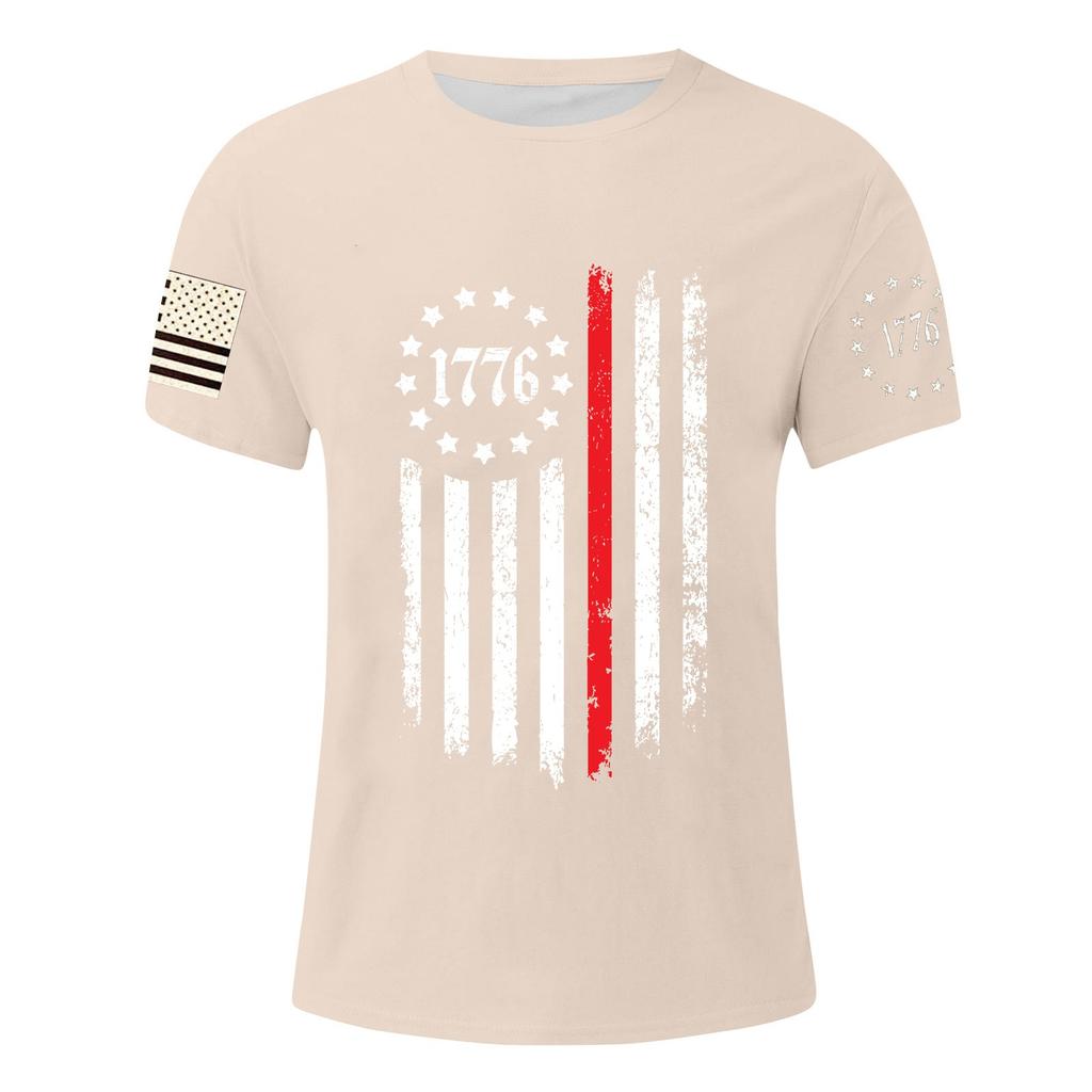 Men's Independence Day Printed T-Shirt Men's Loose Casual Short Sleeve Top