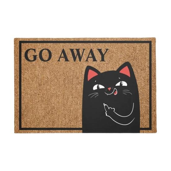 Напольный ковер с мультяшным котом, средний палец, презрение, уходи, коврик для ванной комнаты, водопоглощающий коврик для дома, Decoearion, коврик для входа в спальню