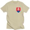 Custom Trendy Coat Of Arms Of Slovakia T Shirt Unisex Short Sleeves Pure Cotton T-shirt Casual Slovak Flag Tees Fashion Tshirt