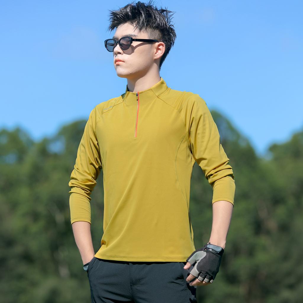 Men's Long-Sleeved Stand-Up Collar Quick-Drying T-Shirt