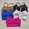 LULU Nude Y-Back Sports Bra - Pure Color, Vest-Style for Outdoor Fitness & Yoga