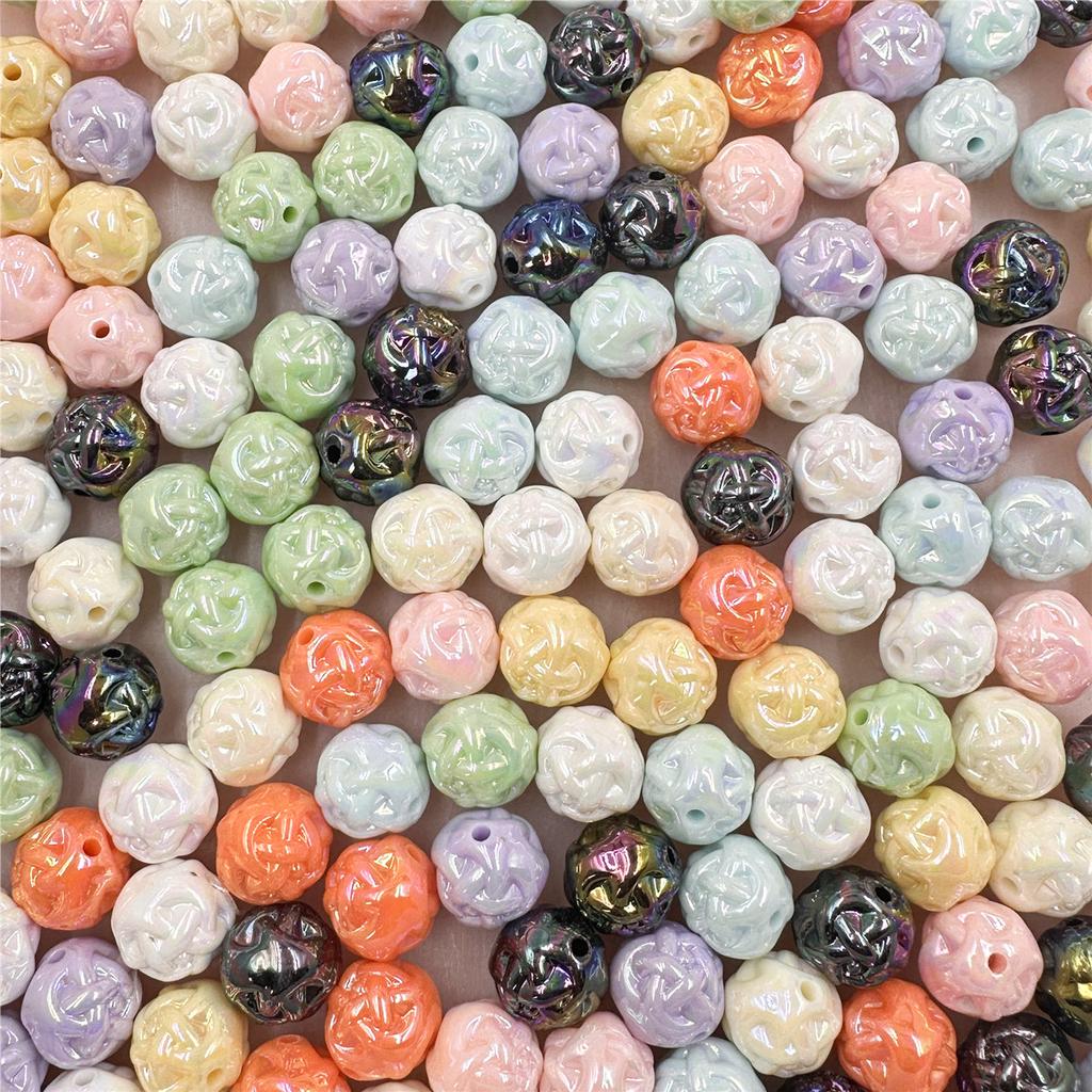 Ожерелье-браслет красочные DIY кремовая пряжа ручной работы 5 шт. цветочные шарики бусины аксессуары украшения акриловые бусины 14,8 мм