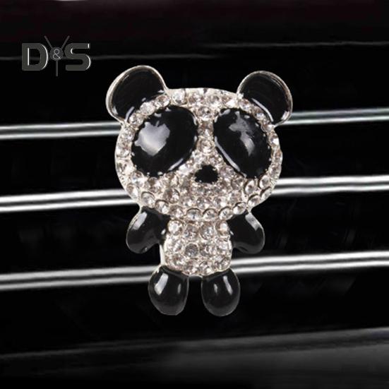 Зажим для духов с рисунком панды, хороший запах, металлическая мини-инкрустация, духи для выхода воздуха в автомобиле