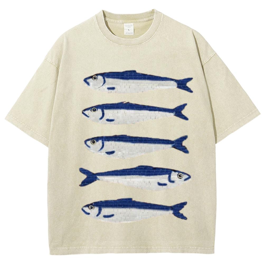 Футболка женская свободного покроя с принтом соленой рыбы «Летний Годжо», свободный покрой, короткий рукав, летний модный дизайн