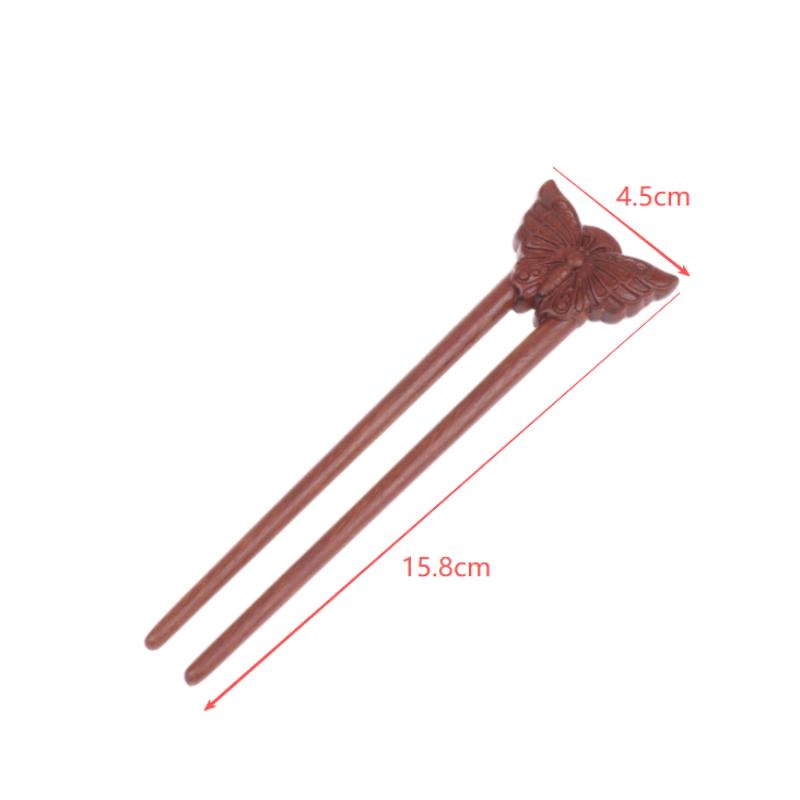 Wooden Hair Stick U-Shaped Hair Fork Cat Butterfly Chinese Style Hairpin Headwear Girl Hair Accessories
