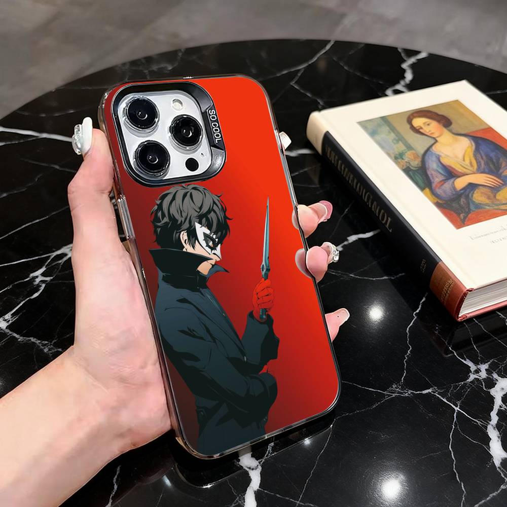 Чехол для телефона P-Persona 5 COOL Аниме Для iPhone 17,16,15,14,13,12,11 Plus,Pro Max,XS, Цветной Серебряный Покрытый Внутренний Чехол