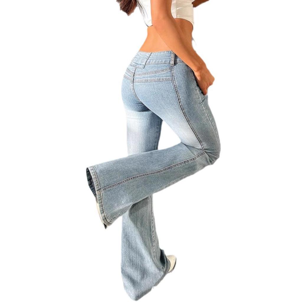 Unisex Retro Slim Fit American Micro-Flare Jeans