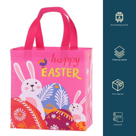 4 шт. пасхальная сумочка с портативной ручкой, красочное яйцо, кролик, нетканая ткань, сумка-тоут для покупок, подарочная сумка, подарок на фестиваль счастливой Пасхи