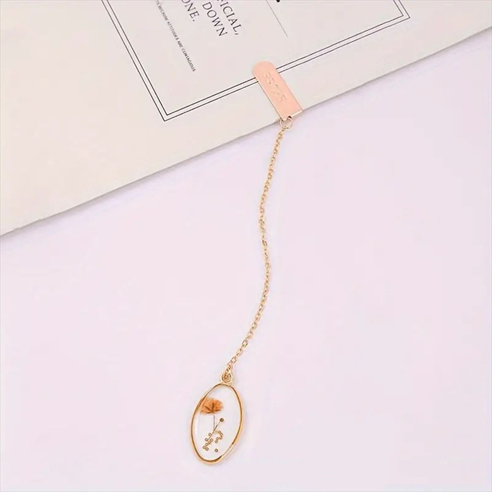 Small Fresh Bookmark Pendant Literary Crystal Book Clip Creative Flower Bookmark Book Lovers