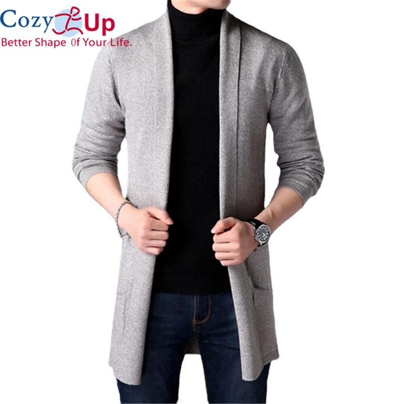 Cozy Up Sweater Coats Men New Fashion  Autumn Men's Slim Long Solid Color Knitted Jacket Fashion Men's Casual Sweater Cardigan Coats