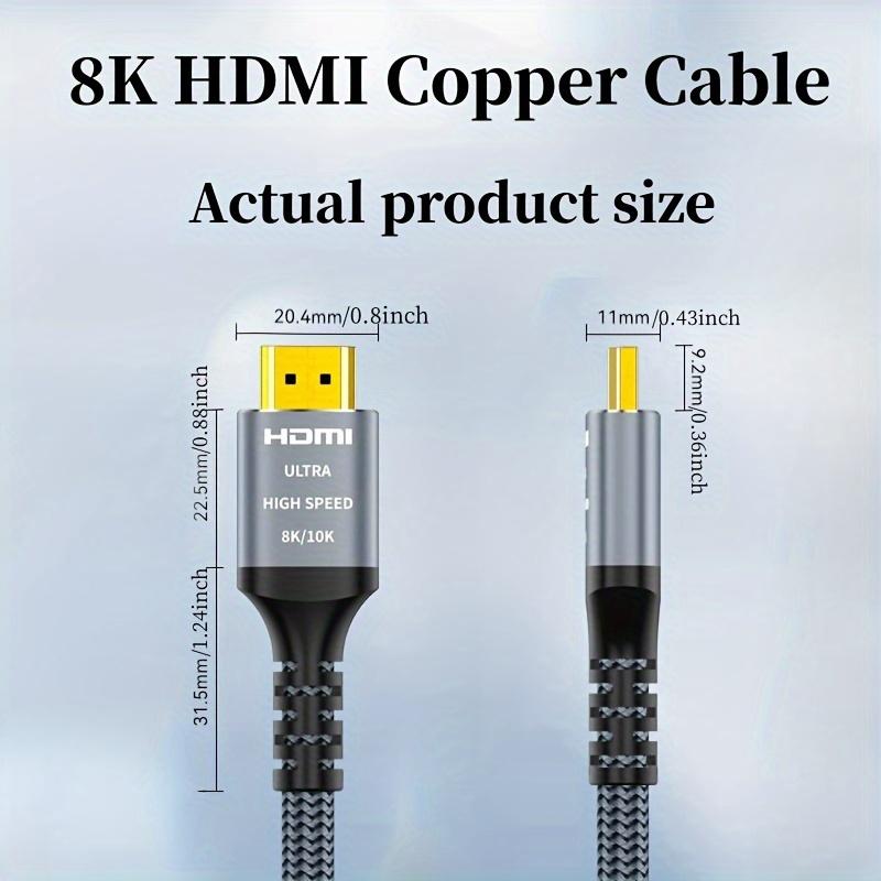 Кабель HDMI 8K 2.1, 48 Гбит/с, HDMI 2.1, высокоскоростной плетеный шнур HDMI-4K, 120 Гц, 8K, 60 Гц, DTS:X, HDCP 2.2 и 2.3, совместимость с HDR 10