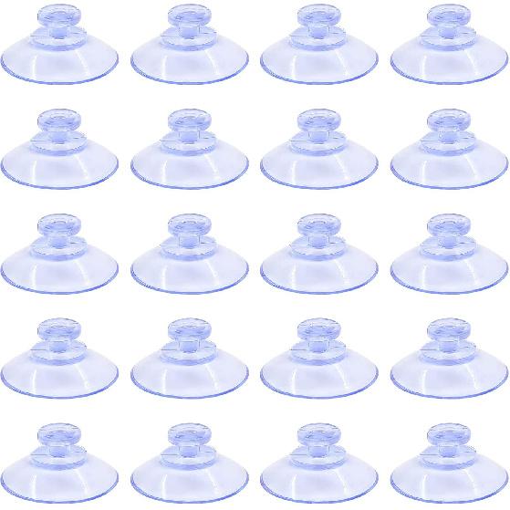 Zorfeter 40 Pcs 0.78 Inch Mini Clear Suction Cups Without Hooks Without Holes, Transparent Plastic Sucker Pads for Festival Decoration Wall Glass