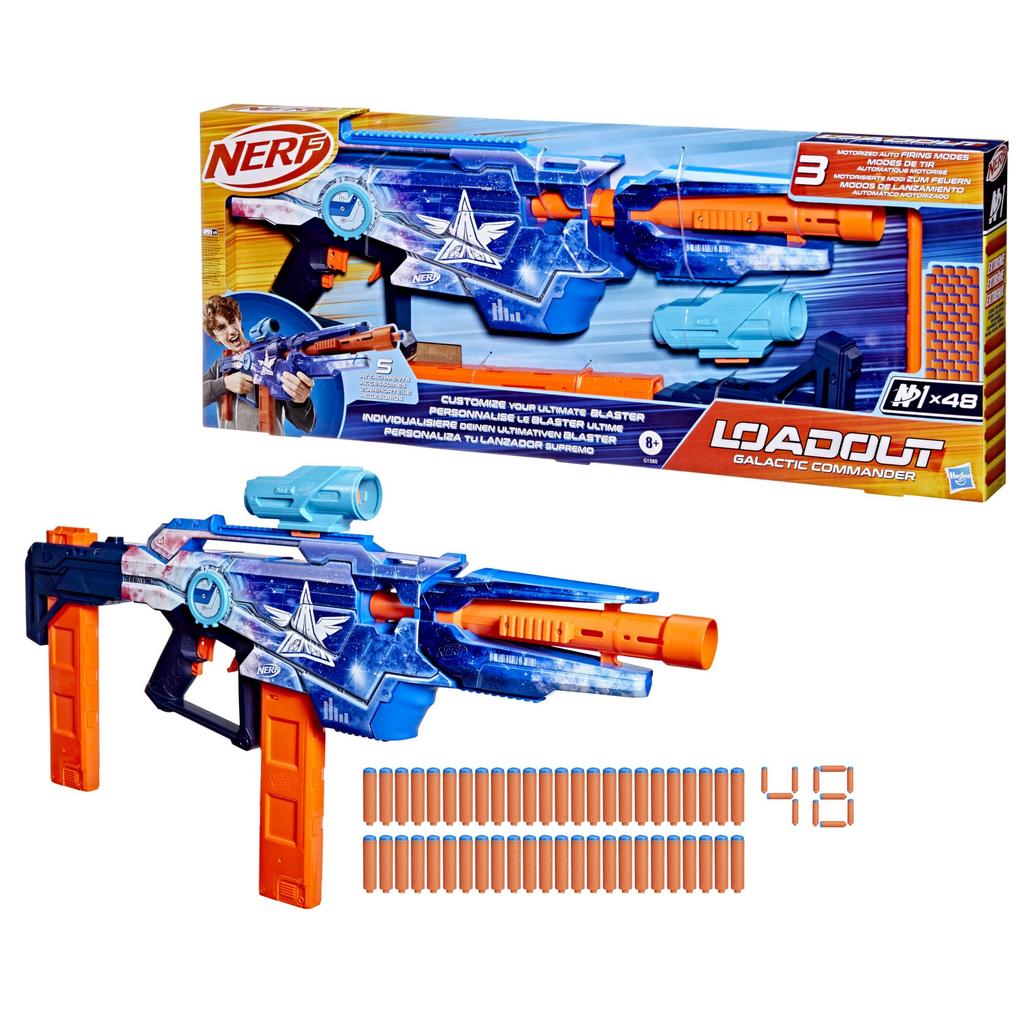 Hasbro Nerf Loadout Galactic Commander Электрический бластер с 3 3 и 48 N1 Игрушка в подарок для возраста Аутентичные режимы, Аксессуары, Стрелы, и Дети, 8+ (G1580)