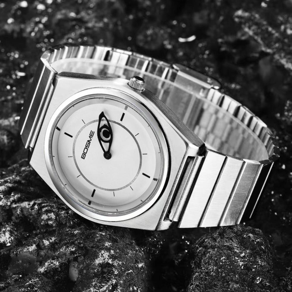 Colorful God's Eye Steel Belt Creative Design Original Quartz Watches Men Engraving Pattern Watch Dial Clock Relogio Masculino