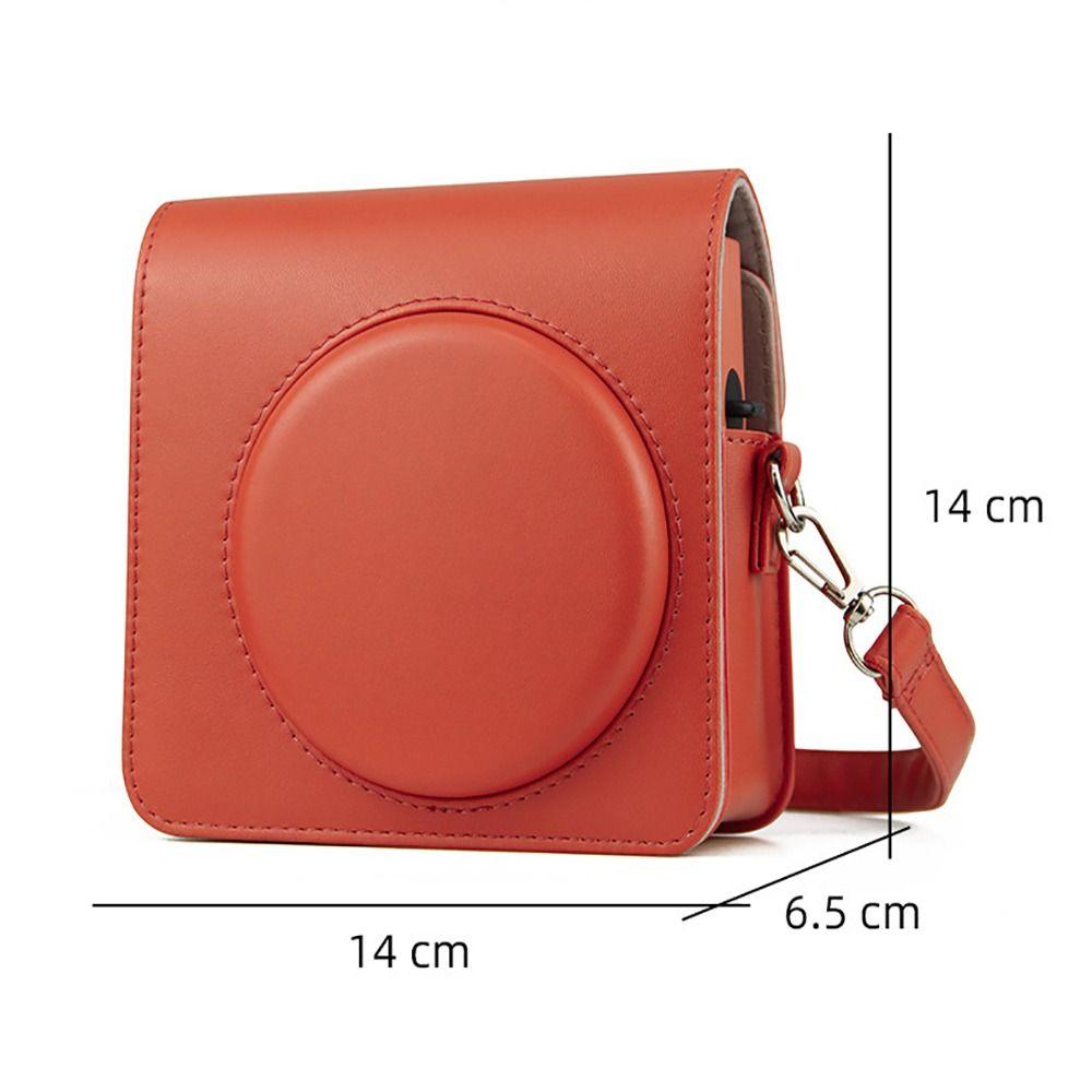 Bright Color Protective Cover PU Leather Storage Bag Case with Adjustable Strap Instant Camera