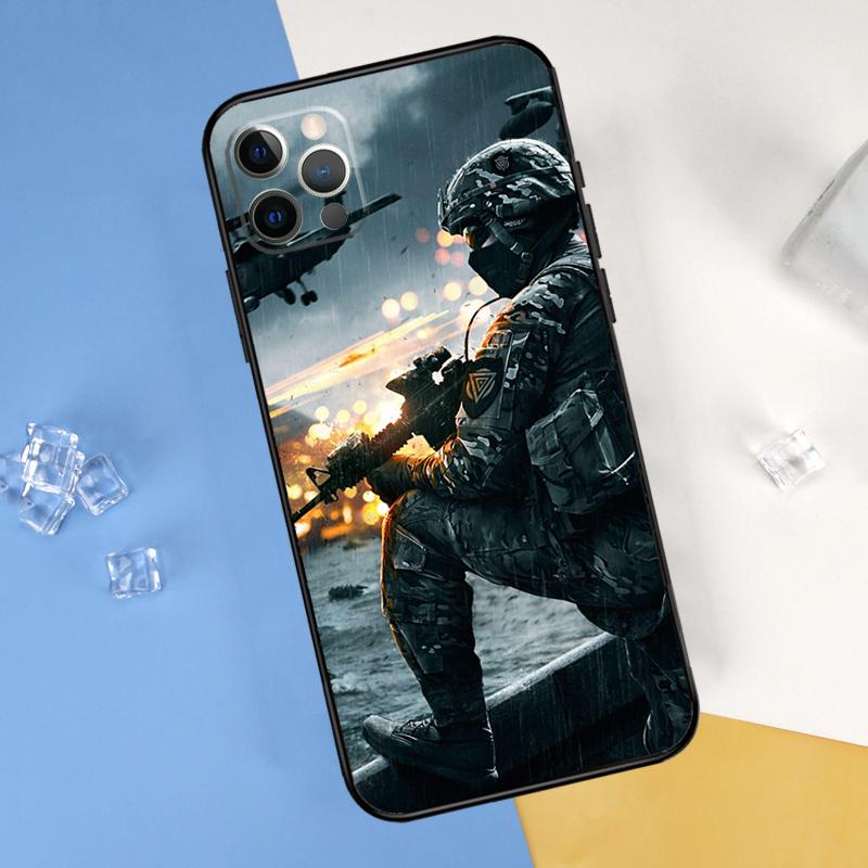 Tactical Swat Gear Pattern Phone Case For iPhone 16 Pro Max 13 12 Mini 11 14 15 Pro Max XR 16 15 Plus 16e Cover Shell