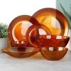 Amber glass shallow dinner plate 28 cm