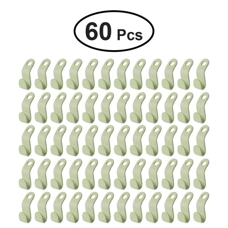 60 шт. крючки для вешалок для одежды, экономящие место, удлинитель для вешалок, органайзер для шкафа, пластиковые удлинители, зажимы для пальто, рубашки