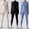 Pure Desire Royal Sister Hot Girl Fashionable Jumpsuit Long-sleeved Zipper Yoga Jumpsuit Sports Running Fitness Pants