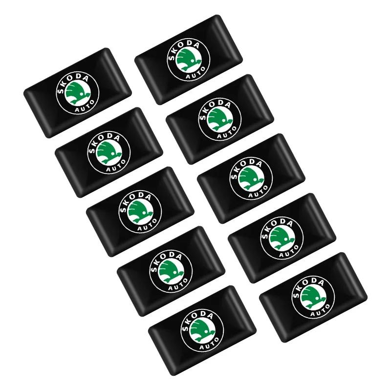 10pcs Car styling 3D Epoxy Emblem Body Sticker For Skoda Octavia MK2 MK1 2 3 A5 A7 A8 Fabia yeti Karoq Superb Rapid Kamiq Scala WL5