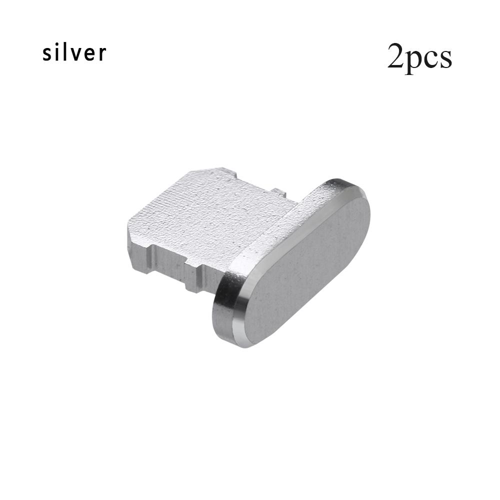 2pcs Portable Aluminium Alloy Phone Accessories Dock Anti Dust Plug Port Cap Metal Stopper